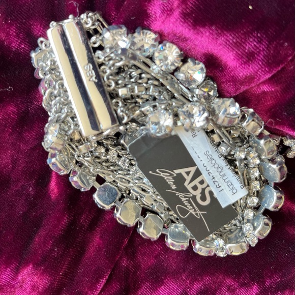 bracelet NWT ABS Allen Schwartz bling sparkle rhinestones multi chains - Picture 12 of 16